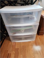 Storage cabinet with 3 drawers.