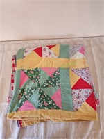 Vintage handmade summer quilt.