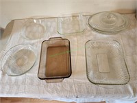 Glass baking dishes.