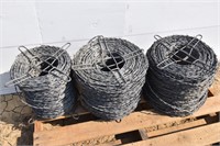 (3)- Rolls of Barbed Wire Fencing