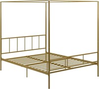 Novogratz Marion Canopy Bed Frame, Gold, Quee