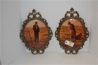 'The Angelus' In Oval Metal Frames