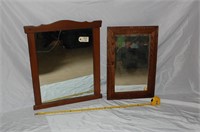 2 Wood Framed Mirrors