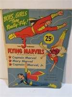 1945 Flying Marvel Super Hero Cut Out Figures OLD