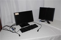 2 Dell Computer Screens
