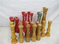 WOODEN CANDLEHOLDERS