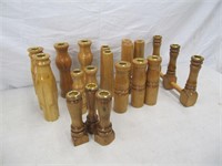 NATURAL COLOURED WOODEN CANDLE HOLDERS