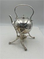 Vintage SILVER-PLATED TEAPOT w stand warmer