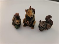 3 Squirrels with Acorns