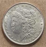 1882P Morgan Silver Dollar AU