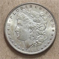 1885P Morgan Silver Dollar CH AU Toned