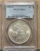 1898O Mirgan Silver Dollar PCGS MS64