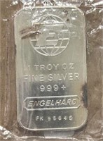 Silver Bar Engelhard  .999 1 Troy OZ