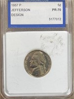 1957P Jefferson Nickel ICG PR70