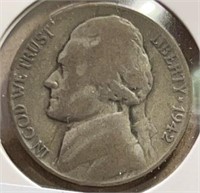 1942P Jefferson Silver War Nickels