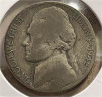 1942S Jefferson Silver War Nickels