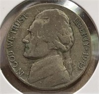 1944P Jefferson Silver War Nickels