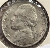 1944P Jefferson Silver War Nickels