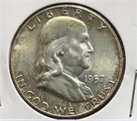 1957D Franklin Half DollarUNC