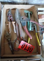 Flat of assorted hand tools