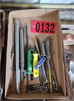 Flat of assorted chisels and files