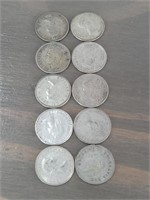 Ten Silver Canadian Dimes