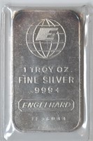 1 ozt Silver .999 Engelhard Bar