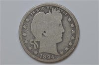 1894-S Barber Head Quarter