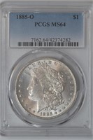 1885-O Morgan Silver Dollar PCGS MS64