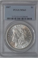 1887 Morgan Silver Dollar PCGS MS63