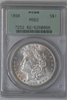 1898 Morgan Silver Dollar PCGS MS62