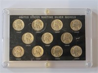 11 Silver US War Nickel Set in Plastic Holder