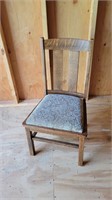 Oak chair with upholstered seat
