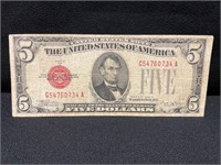 1928D $5 Red Seal Note