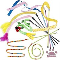 Feather Cat Wand Toys 8pc