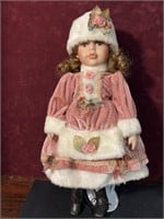 Fancy Collectible Christmas Porcelain Doll