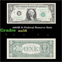 1963B $1 Federal Reserve Note Grades Choice AU/BU