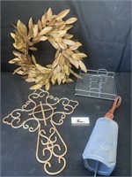 Wreath, bell, silverware organizer, decor