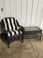 Synthetic Wicker chair and table