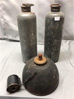 Military Water Bottles and Lamp - Vintage