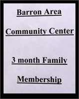 Barron Area Community Center - 3 Month Family