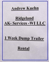 Ridgeland AK-Services- 1 Week Dump Trailer Rental