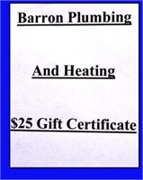 Barron Plumbing & Heating - $25 Gift Certificate