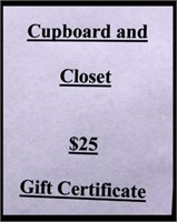 Cupboard & Closet - $25 Gift Certificate