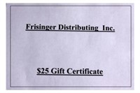 Frisinger Distributing - $25 Gift Certificate