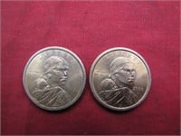 Pair of P Sacagawea $1.00 Coins
