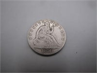 1858 O Silver Seated Liberty Half Dollar