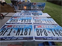 Lot of 9 Texas Lone Star State license plates