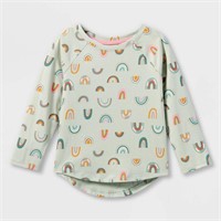 Toddler Girls' Rainbow Long Sleeve T-Shirt - Cat