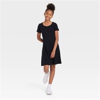 Girls' Henley Skater Dress - art class Black